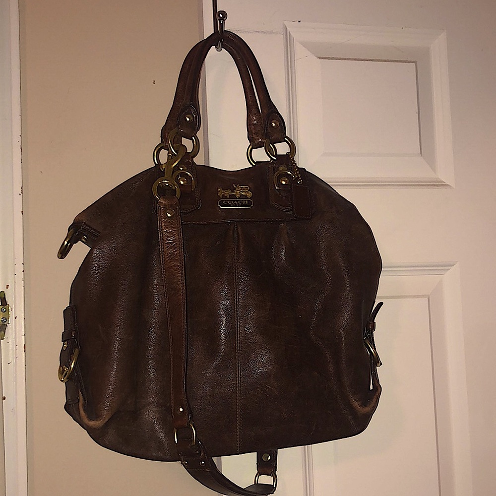 rare Madison Julianne brown leather Coach bag